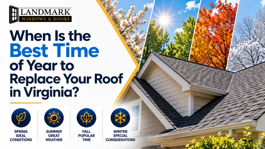 Roof replacement on a Virginia home during favorable weather