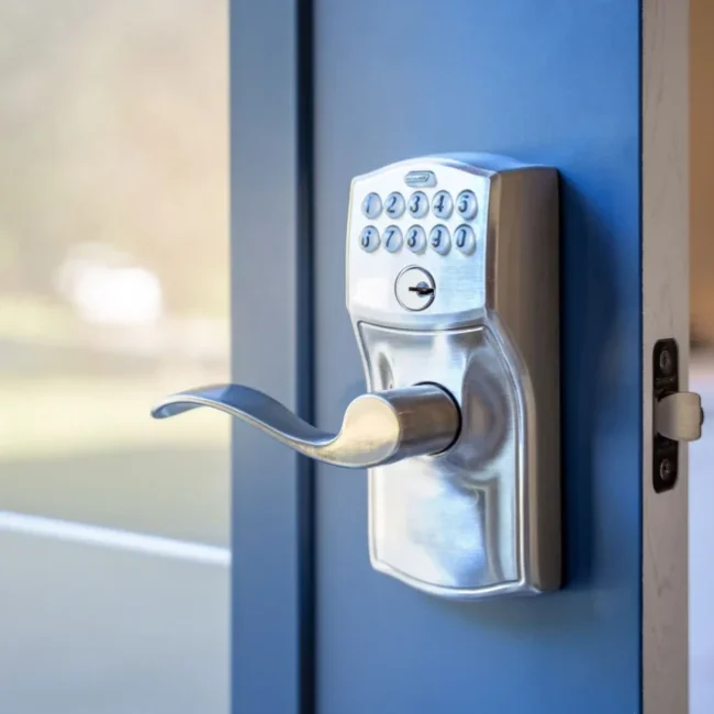 Landmark Windows and Doors-Accessories-Satin-Nickel-Accent-Lever-Touchpad-Handleset.jpg-652x652